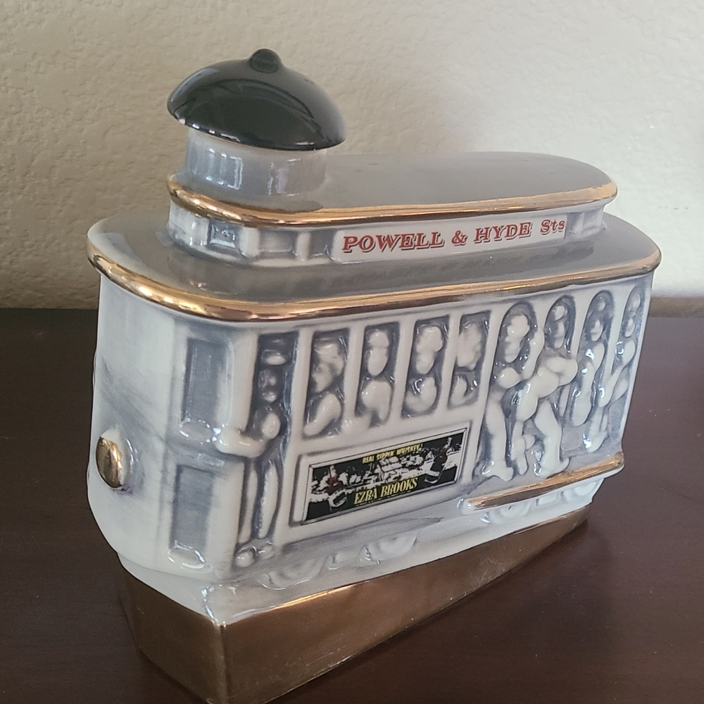 Vintage 1968 Ezra Brooks whiskey ceramic decanter